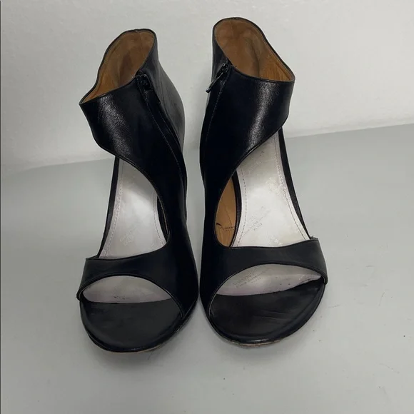 MM6 Maison Margiela Leather Black Heel Zip Sandals Size EUR 40 US 10 - Picture 6 of 8